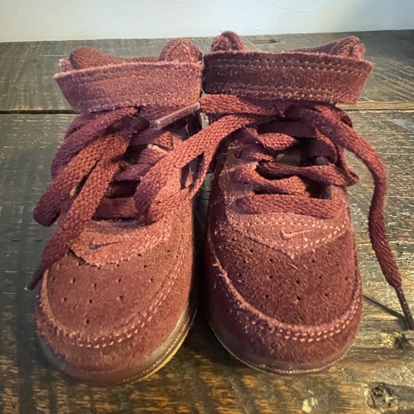 Nike Force 1 Mid Lv8 Baby Shoes Size 4C Deep Burgundy Color - Picture 2 of 7